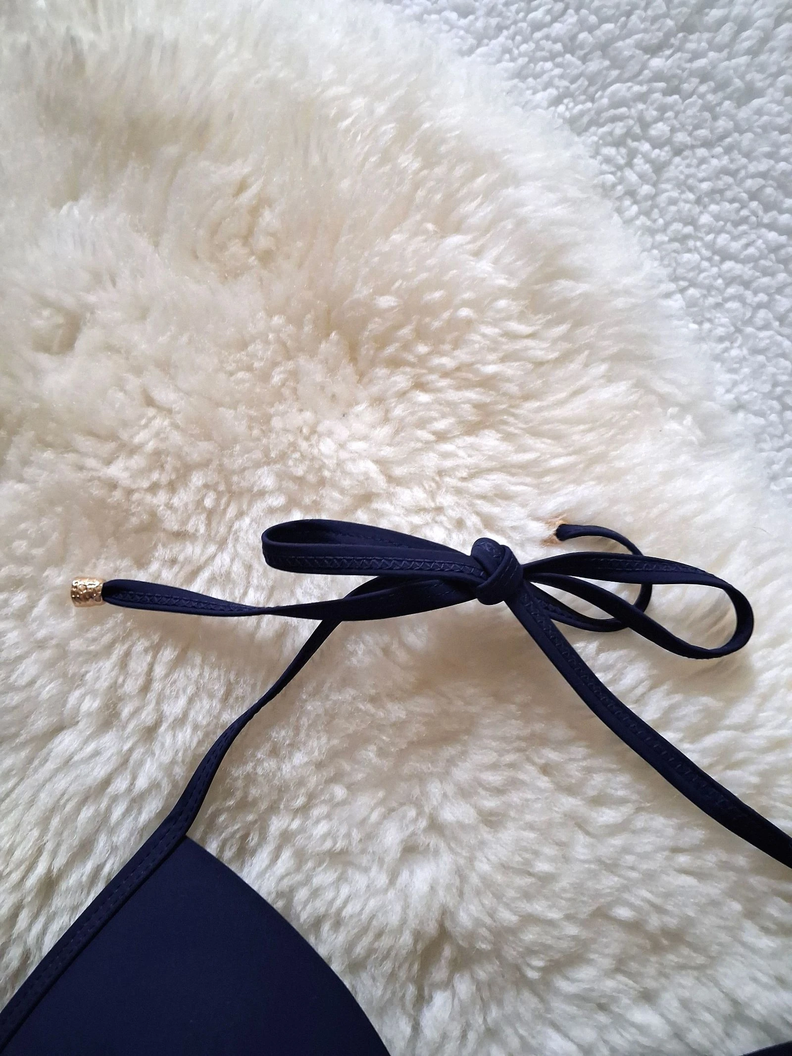 Lindo top de biquíni azul marinho tamanho 38 – photo 4